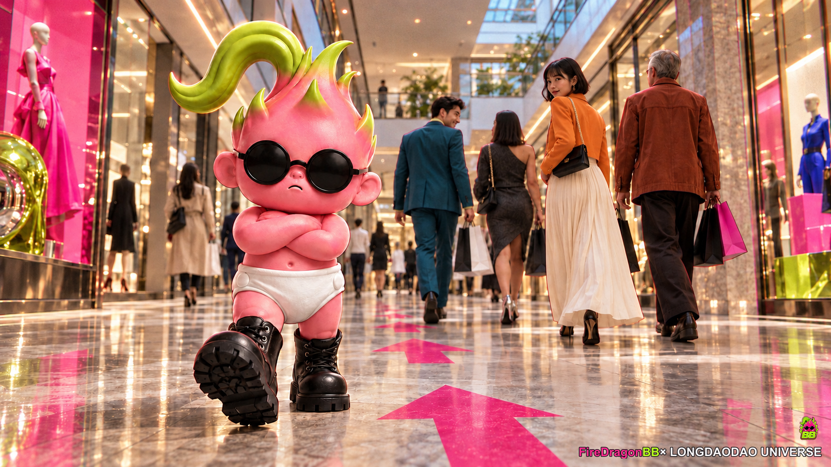 Fire Dragon BB story artwork: Mall Wrong-Way Baby