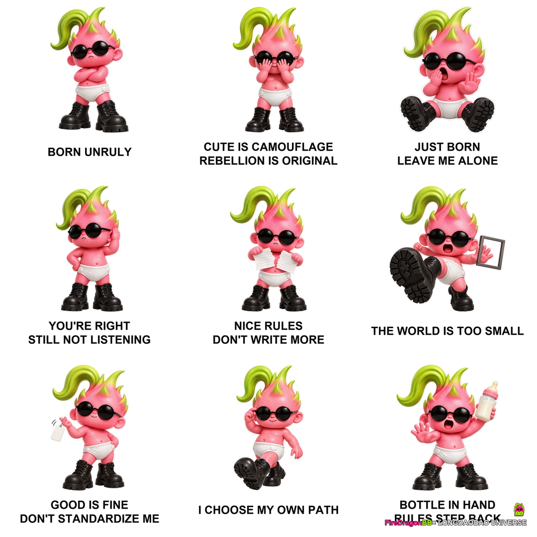 Fire Dragon BB first set of nine baby swagger expression stickers