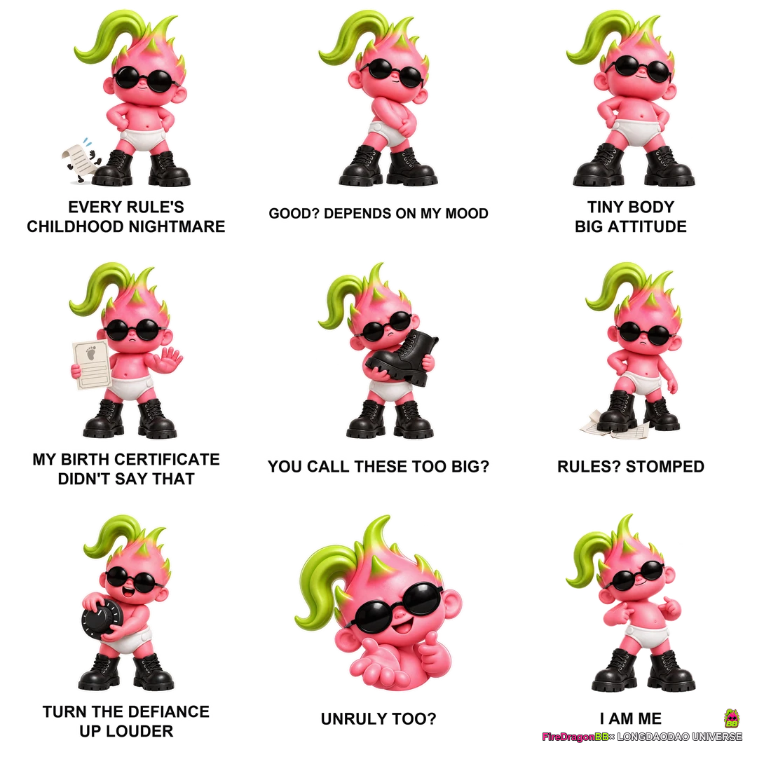 Fire Dragon BB second set of nine baby swagger expression stickers